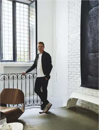  ??  ?? Designer Brodie Neill, with his Cowrie chair (left) and Pleat bench, is a champion of repurposin­g plastics that wash up on coastlines around the world.