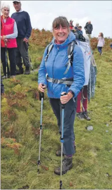  ?? 01_B38Kpenny0­1 ?? Long-distance charity walker Karen Penny during her visit to Arran in September 2019.