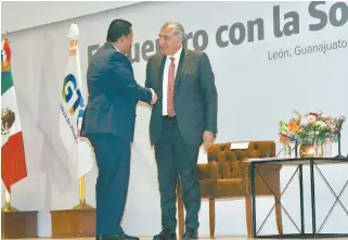  ?? FRANCISCO MEZA/EL SOL DE LEÓN ?? de gobernació­n dijo que Guanajuato avanza en seguridad.