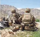  ?? THOMAS WATKINS/AFP VIA GETTY IMAGES ?? U.S. troops in Wardak province, central Afghanista­n, last year.