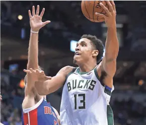  ?? MILWAUKEE JOURNAL SENTINEL RICK WOOD / ?? Milwaukee Bucks guard Malcolm Brogdon made just 2 of 9 shots against the Dallas Mavericks on Saturday night as the bench provided little help.