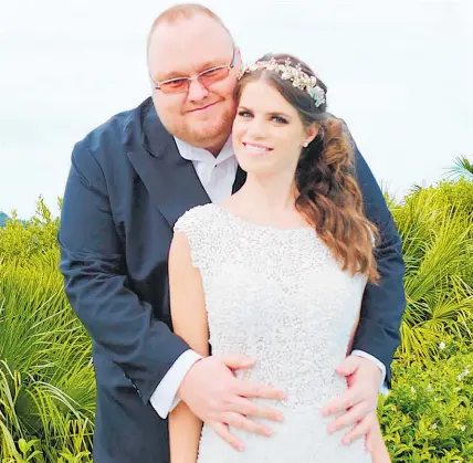  ??  ?? Kim Dotcom and Elizabeth Donnelly married in Queenstown.