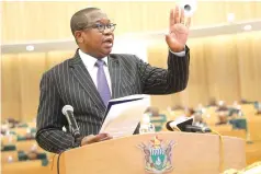  ?? ?? Prof Ncube presents the 2024 National Budget in Parliament last week