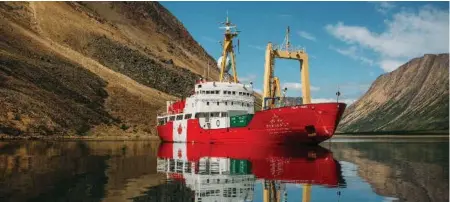  ?? JACKIE DIVES PHOTOS/CANADA C3 ?? The Canada C3 ship anchored in Saglek Fjord, one stop where those on board are learning more about Canada’s remote stories.