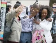  ?? ELIZABETH FLORES — STAR TRIBUNE VIA AP ?? Family and friends of Valerie Castile and Philando Castile walked out of the courthouse after Jeronimo Yanez was found not guilty on all counts in the shooting death of Philando Castile, Friday in St. Paul, St. Paul, Minn.