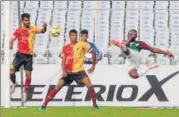  ?? SAMIR JANA/HT ?? Dicka brace helped Bagan beat East Bengal 20.