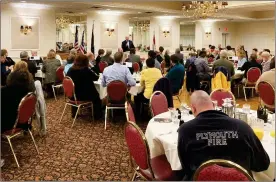  ?? PILOT PHOTO/JAMES MASTER ?? Pastor Justin Chambers, New Song Church, was the guest speaker for the Mayor’s Prayer Breakfast that was held at Christo’s Banquet Center on Thursday morning.