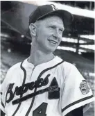  ?? JOURNAL SENTINEL FILES ?? Red Schoendien­st was key to the Braves’ pennant drive in 1957 and played for the team through 1960.