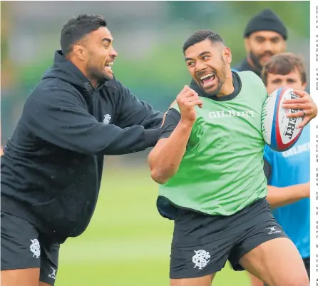  ?? Photo / Getty Images ?? Charles Piutau enjoys a training run with the Barbarians before the team’s game against England this weekend.