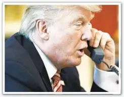  ?? ?? Then-President Donald Trump is said to have been active on phone during Jan. 6 riot (top), but probers lack a complete record of calls.