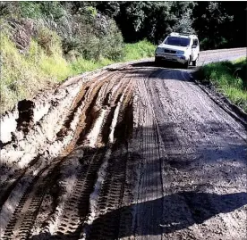  ?? PICTURE / SUPPLIED ?? The state of Pawarenga’s Kohe Road is beyond a joke, according to one resident.