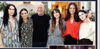  ?? ?? FAMILY Demi and ex Willis in 2019 with, from left, Rumer, Scout, Bruce’s wife Emma and Tallulah