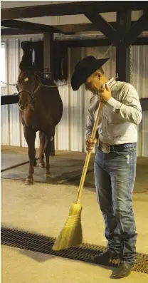  ??  ?? Fidgety horses can benefit from “patience exercises,” which involve standing in the cross-ties while you work nearby for gradually longer periods of time.