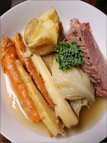  ?? PHOTO COURTESY OF KEVIN WILLIAMS ?? An authentic Irish boiled dinner.