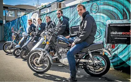  ??  ?? Delivereas­y will launch in Hamilton and Tauranga this year and director Blair Kippenberg­er, far right, is ‘‘pretty excited’’ to take on the South Island.