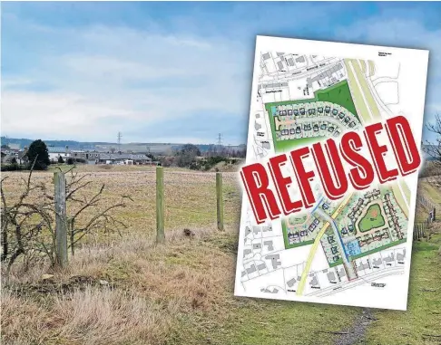  ?? ?? TURNED DOWN: Ogilvie Homes sought to build 81 houses at the Rosie Road path in Forfar.