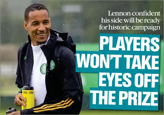  ??  ?? Christophe­r Jullien is enjoying his first pre-season with the Scottish champions, as manager Neil Lennon prepares for first friendlies
