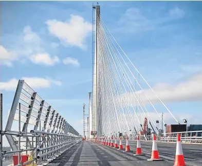  ?? Picture: Transport Scotland. ?? A sneak peek of what motorists will see when they drive south from Fife over the new Queensferr­y Crossing.