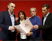  ?? (Photo Frantz Bouton) ?? Xavier Garcia, Fouzia Ayoub, Michel Bordes et Frédéric Pellegrine­tti sont quelques-uns des membres de la commission d’organisati­on de la primaire du PS dans les Alpes-Maritimes.