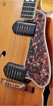  ??  ?? 3. These ‘dog-ear’ Alnico V single coils superseded the P-90 and appeared on Super 400CES/ Ns from 1954. By 1958, electric Super 400s would be fitted with a pair of PAF humbuckers as standard 3