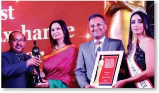  ??  ?? The award was given to Aloft New Delhi Aerocity and, received by Suman Gahlot, General Manager and Bhupinder Singh Rawat, Director of Operations