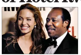  ?? ?? FILM PREMIERE: Paul Rusesabagi­na meets actress Angelina Jolie in LA