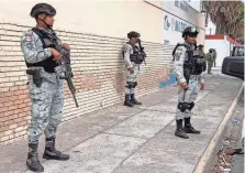  ?? VIA AP ?? Mexican National Guard members prepare a search mission for four U.S. citizens in Matamoros, Mexico, on March 6. By Tuesday, officials confirmed two people had been killed.