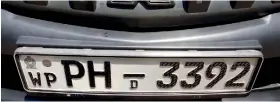  ??  ?? A current number plate which would soon have a chip embedded in the plates of new vehicles.