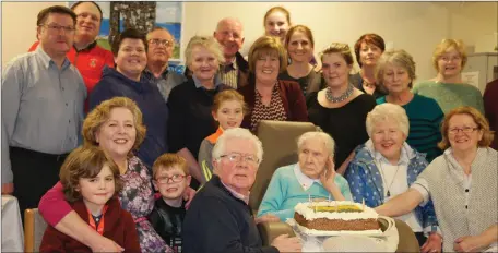  ??  ?? Joan Guerin of Convent Street, celebratin­g her 98th birthday last week with family and friends in Aras Mhuire Nursing Home, Listowel.