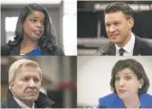  ?? SUN-TIMES FILES ?? Democrats running for Cook County state’s attorney, clockwise from top left: incumbent Kim Foxx, Bill Conway, Donna More and Bob Fioretti.