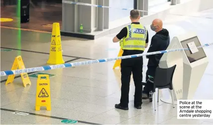  ??  ?? Police at the scene at the Arndale shopping centre yesterday