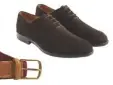  ??  ?? From left to right: The Burnham boot, £355; the Narford belt, £50, and the Churchill shoe, £195