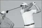  ?? [AP PHOTO] ?? Peter Uihlein tees off on the 18th hole during the second round of the Shriners Hospitals for Children Open, Friday at TPC at Summerlin in Las Vegas.