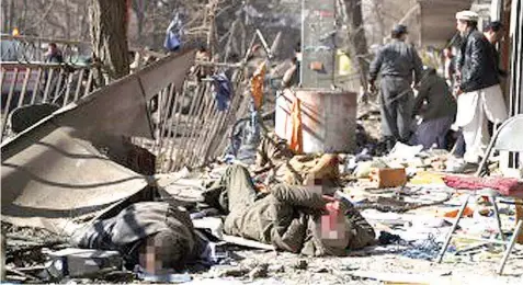  ??  ?? Nearly 100 killed in ambulance blast in Kabul
