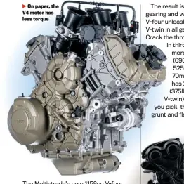  ??  ?? On paper, the V4 motor has less torque