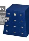  ??  ?? Co ee lovers, Christmas is sorted: Nespresso has created an advent calendar for your benchtop that includes 23 di erent co ees... plus a surprise accessory behind the last door.
$42; nespresso.com