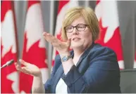  ?? ADRIAN WYLD / THE CANADIAN PRESS FILES ?? Employment, Workforce Developmen­t and Disability Inclusion Minister Carla Qualtrough says she's heard eligibilit­y criteria might be too restrictiv­e for some parents.