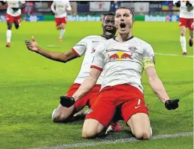  ??  ?? Marcel Sabitzer und Leipzig treffen im Viertelfin­ale der Champions League auf Liverpool-Bezwinger Atlético Madrid.