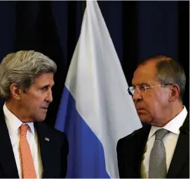  ?? REUTERS ?? John Kerry e Serguei Lavrov voltam a falar de paz para a Síria apesar das diferenças de opinião