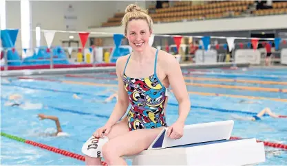 ??  ?? Swim star Hannah Miley at the Sports Village. In which event did she win Commonweal­th Games gold in 2010?