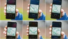  ?? Fotos: dpa ?? Der Läufer Norbert Asprion hat auf seinem Smartphone schon so einige Tier‰Lauf‰ strecken gemalt.