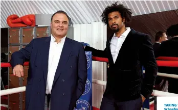  ?? Photo: HAYEMAKER/RINGSTAR ?? TAKING THE PLUNGE: Schaefer [left] and Haye announce their joint venture