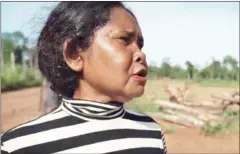  ?? MOTHER NATURE ?? A screenshot from a Mother Nature video, in which Yem Phart accuses gold-mining company Delcom of land grabbing.