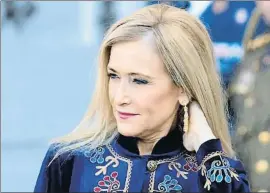  ?? ZIPI / EFE ?? Cristina Cifuentes, ayer en la recepción al presidente portugués