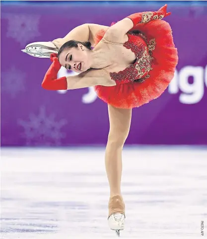  ?? RIGHT ?? Russian Alina Zagitova competes in the women’s figure skating event.