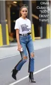  ??  ?? Olivia Culpo in “100% DKNY” T-shirt.