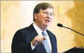  ?? Rogelio V. Solis Associated Press ?? GOV. TATE REEVES, a Republican, said the Medicaid change is part of a “new pro-life agenda.”