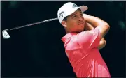  ?? AP/JOHN AMIS ?? Xander Schauffele tees off on the second hole Thursday during the first round of the Tour Championsh­ip golf tournament in Atlanta.