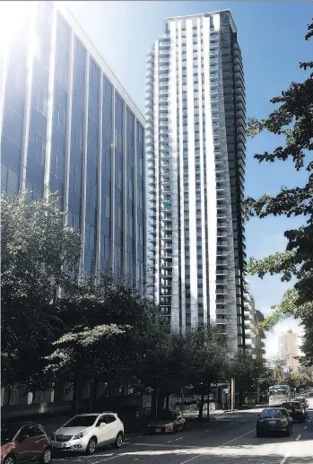  ??  ?? Brockton House, a 14-storey apartment building at 1640-1650 Alberni St. in Vancouver's West End, will be replaced by a 385-foot-tall, 42-storey rental apartment tower. Owner Hollyburn Properties is offering current residents the first right of refusal...