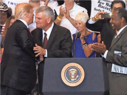  ?? ROY DABNER/EPA ?? Evangelist Franklin Graham says President Donald Trump didn’t expect a riot. “None of us did.”